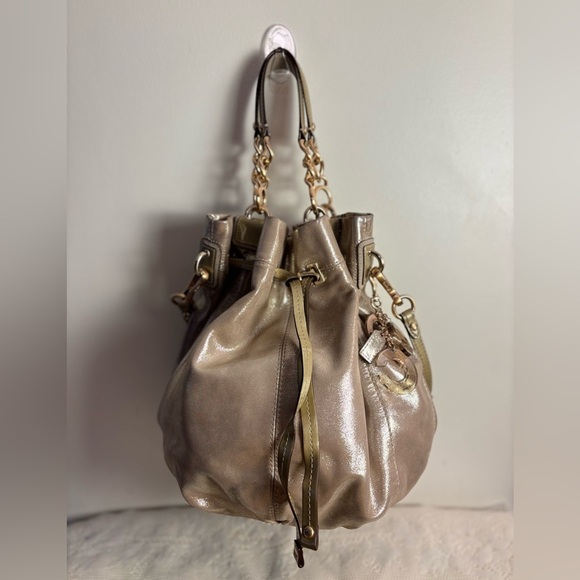 Coach Gold Hobo Bag w/ Metallic Sheen and Slouchy Design - Picture 1 of 10